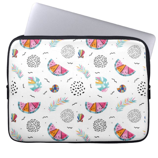 Mönster för sommar för Memphis stil tropiskt Laptop Sleeve (Framsidan)