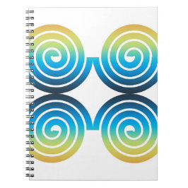 MÖNSTER FÖR SPIRALBLÅTTGRÖNT ANTECKNINGSBOK