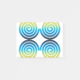 MÖNSTER FÖR SPIRALBLÅTTGRÖNT POST-IT BLOCK