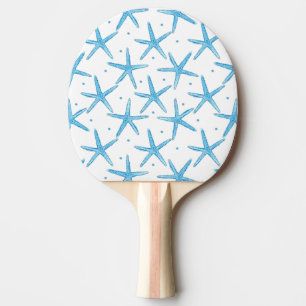 Mönster för stjärnor för vattenfärgblåtthav pingisracket