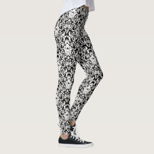 Mönster för svart och vit elegant leggings