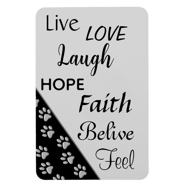 Mönster för svart utskrift av svart Hund-silver-Ta Magnet (Vertikal)