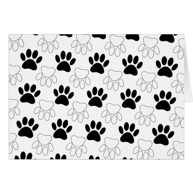 Mönster för svartvit Hund Hälsningskort (Framsidan Horizontal)
