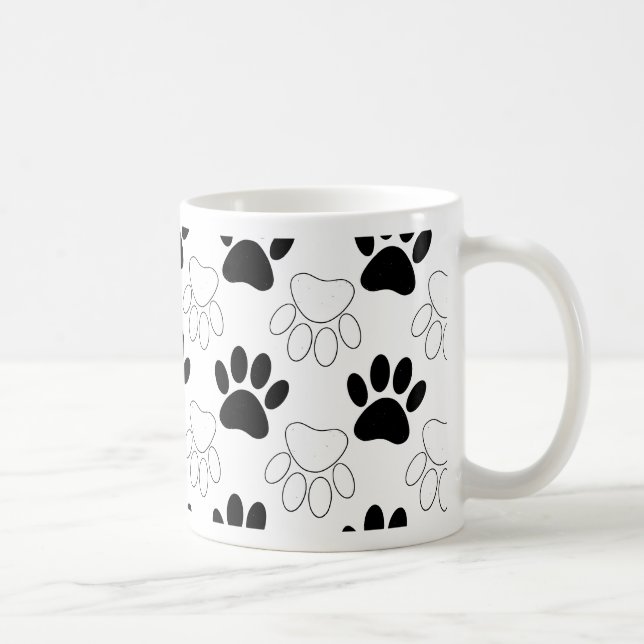 Mönster för svartvit Hund Kaffemugg (Höger)