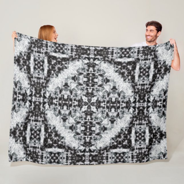 Mönster för täcke för infödd Apache krigare Fleecefilt (På plats)