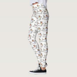 Mönster för tecknad hund för jackRussell Terrie Leggings