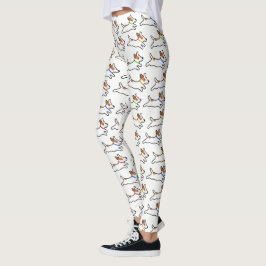 Mönster för tecknad hund för jackRussell Terrier Leggings