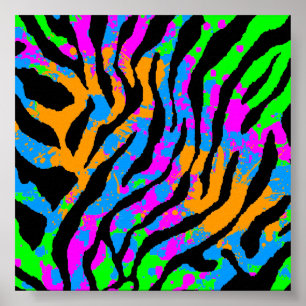 Mönster för tiger för Corey tiger80-tal Retro Poster