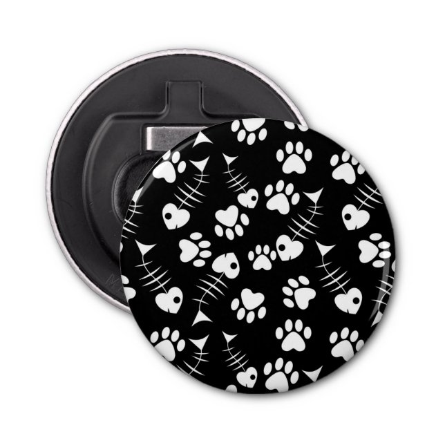 mönster för tryck för fiskbenkatt flasköppnare (Framsidan)