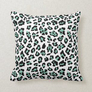 Mönster för tryck för Leopard för Mintgröntsv Kudde