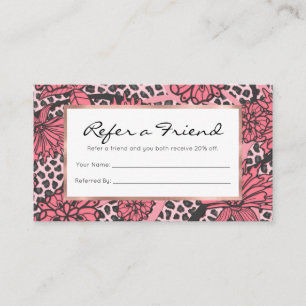 Mönster för tryck för Leopard för nätt rosasvart Rabattkort