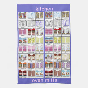 Mönster för ugnskardakonst på kökshandduk vid