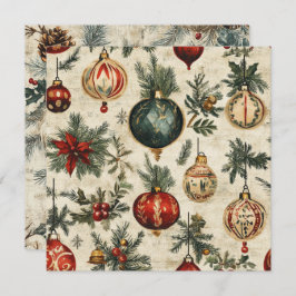 Mönster för utskrivbar Vintage Festivity på Parchm Inbjudningar