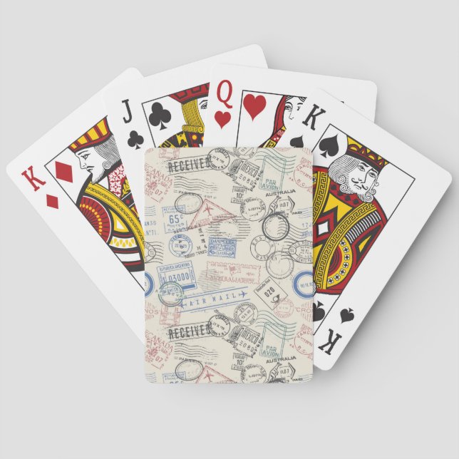 Mönster för världsportofrimärken casinokort (Baksidan)