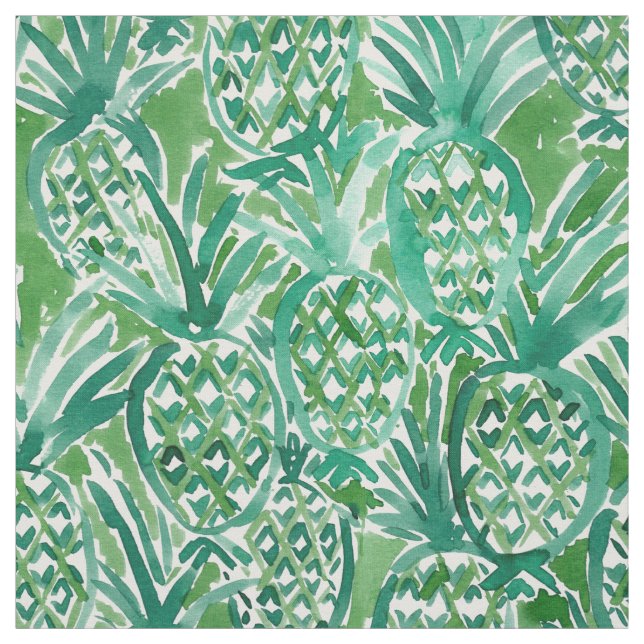 Mönster för vattenfärg för DEM-ANANAS tropiskt Tyg (Provkarta)
