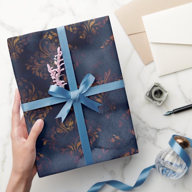 Mönster för vattenfärg och kopparpatinafärg presentpapper (Gifting)