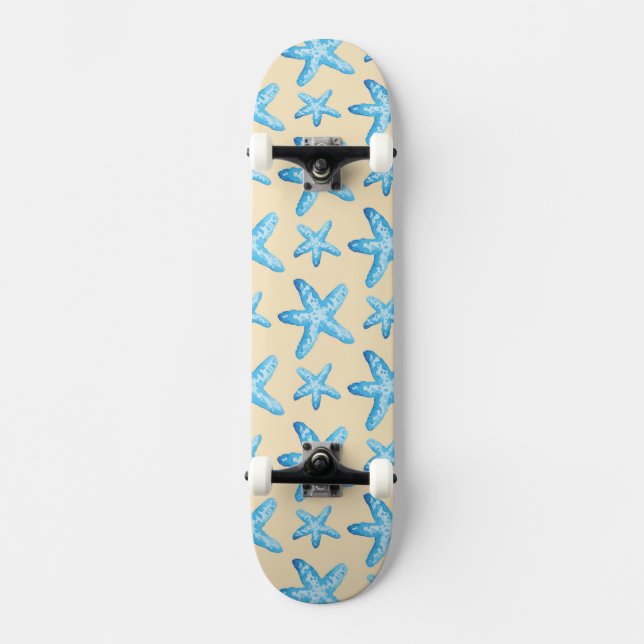 Mönster för vattenfärgblåttsjöstjärna skateboard bräda 20,5 cm (Framsida)