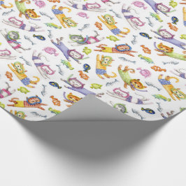Mönster för vattenfärgdykakatter presentpapper