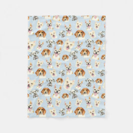 Mönster för vattenfärgvalphund fleecefilt