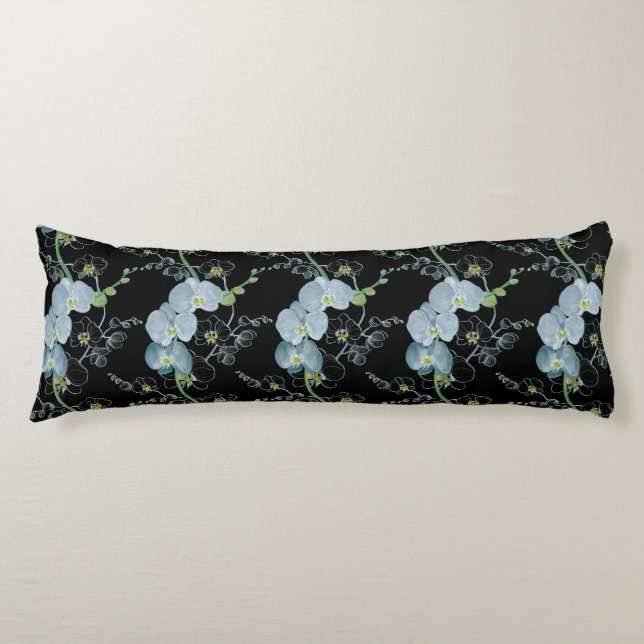 Mönster för vattenfärgvitOrchids Kroppskudde (Framsidan)