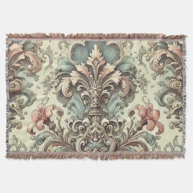 Mönster för viktoriansk Blommigt Filt (Framsidan)