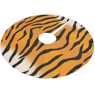 Mönster för vildtigerrandar julgransmatta borstad polyester