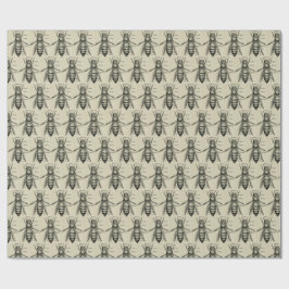 Mönster för vintagebiillustration som slår in presentpapper