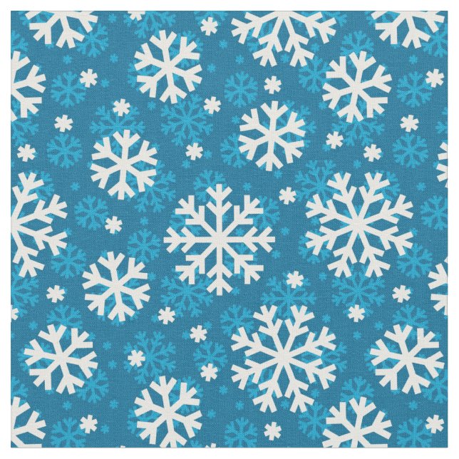 Mönster för vinterblåttSnowflake Tyg (Närbild)