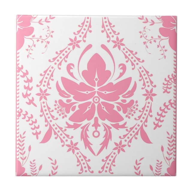 mönster för vit rosa-damm kakelplatta (Framsidan)
