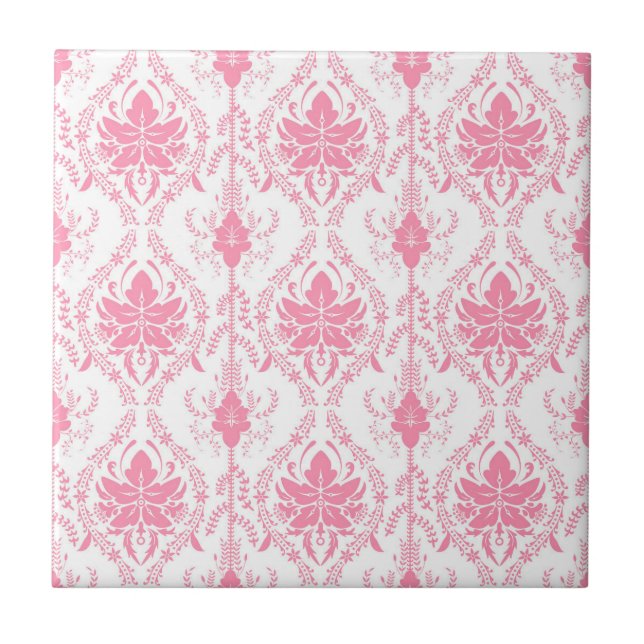 mönster för vit rosa-damm kakelplatta (Framsidan)