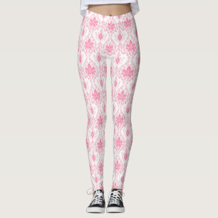 mönster för vit rosa-damm leggings