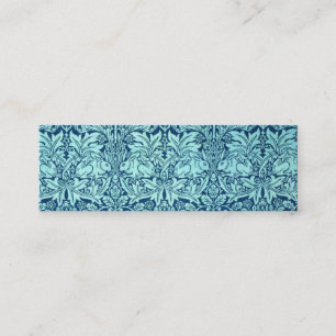 Mönster för William Morris broderkanin i blått Mini Visitkort