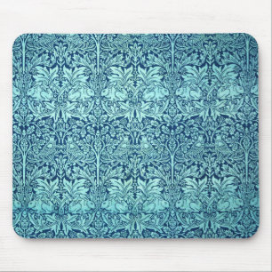 Mönster för William Morris broderkanin i blått Musmatta