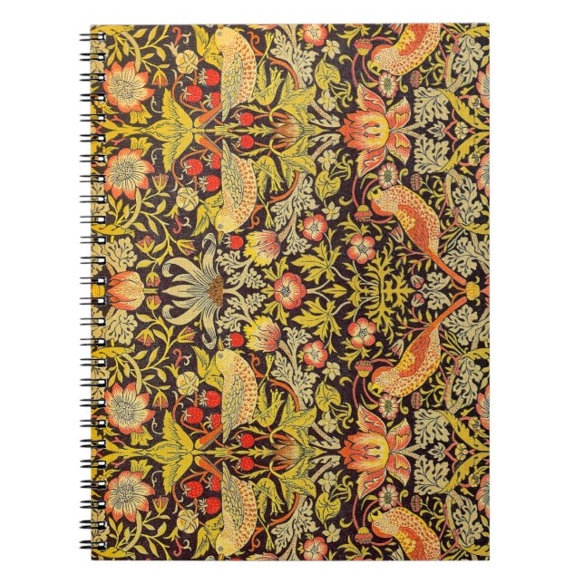Mönster för William Morris jordgubbetjuv Anteckningsbok Med Spiral (Framsidan)