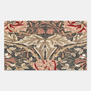 Mönster för William Morris kaprifolvintage Rektangulärt Klistermärke