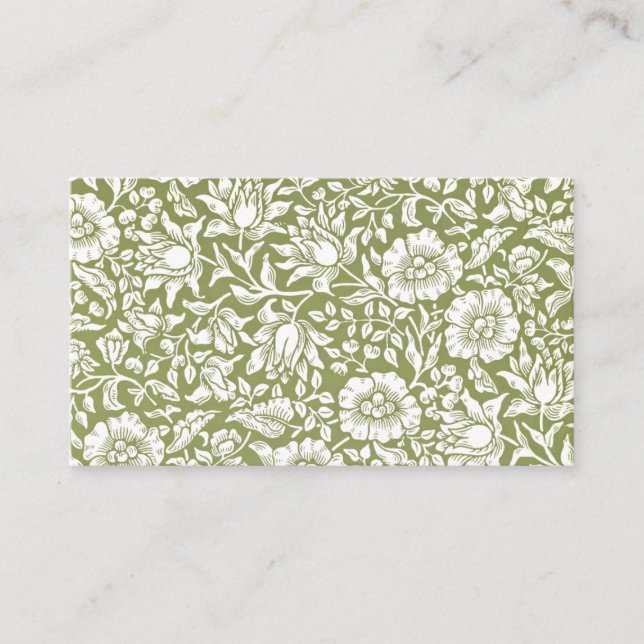 Mönster för William Morris Mallowgrönt Visitkort (Framsida)