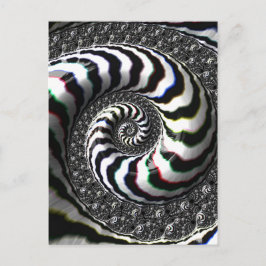 Mönster för zebra ränderFractalspiral Vykort