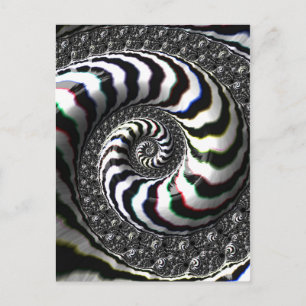 Mönster för zebra ränderFractalspiral Vykort