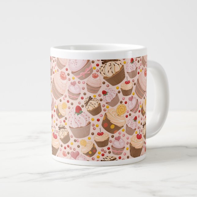 Mönster från firande cupcakes jumbo mugg (Framsida höger)
