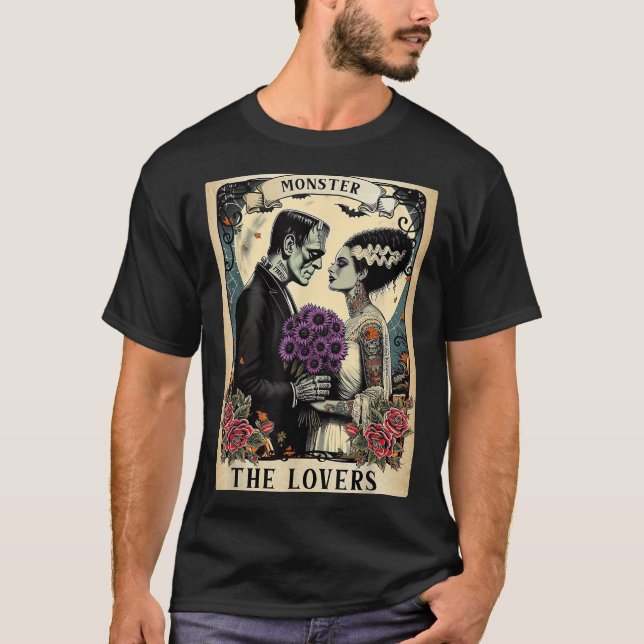 Monster Frankenstein och Bride Älskare Taro T Shirt (Framsida)