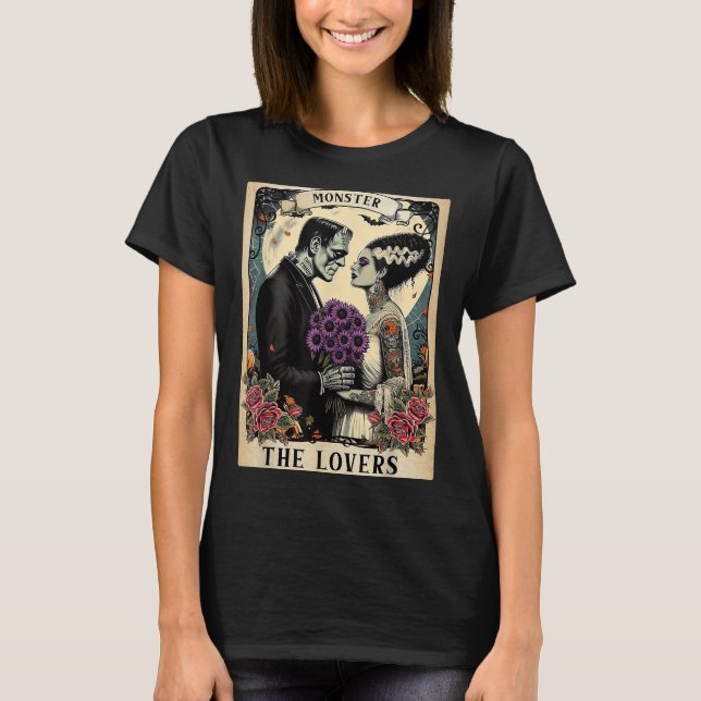 Monster Frankenstein och Bride Älskare Taro T Shirt (Framsida)
