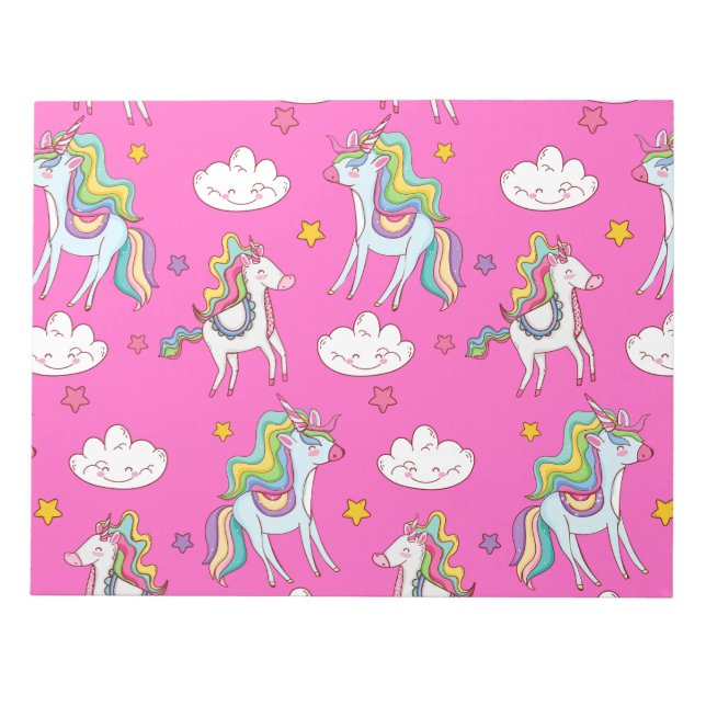 Mönster Funny Unicorn Cute Anteckningsblock (Framsida)