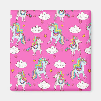 Mönster Funny Unicorn Cute Magnet