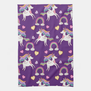 Mönster Funny Unicorn Magic Horse Cute Kökshandduk