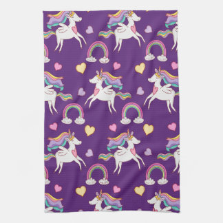 Mönster Funny Unicorn Magic Horse Cute Kökshandduk