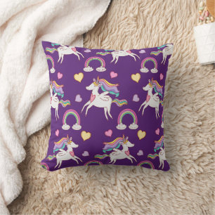 Mönster Funny Unicorn Magic Horse Cute Kudde