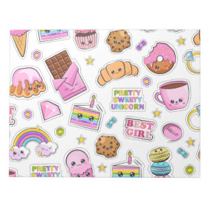 Mönster Funny Unicorn Magic Rainbow Cute Anteckningsblock