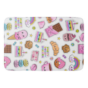 Mönster Funny Unicorn Magic Rainbow Cute Badrumsmatta