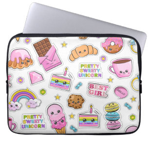 Mönster Funny Unicorn Magic Rainbow Cute Laptop Fodral