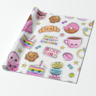 Mönster Funny Unicorn Magic Rainbow Cute Presentpapper